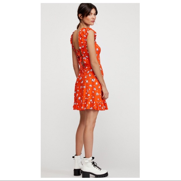 FREE PEOPLE BOHO V-NECK TIE BACK MINI DRESS A2C - Picture 6 of 16